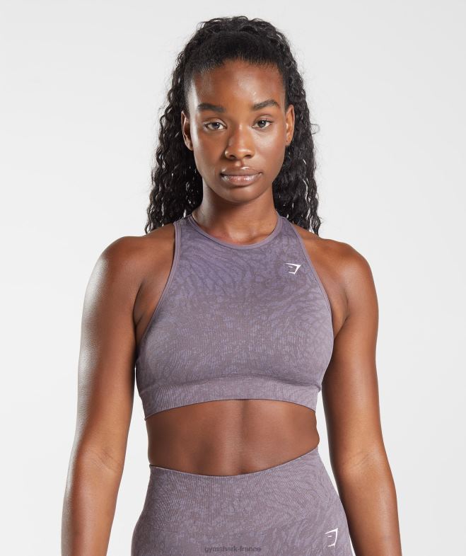 Gymshark adapter le soutien-gorge de sport sans couture animal sauvage | lilas musqué femmes 6HF28188
